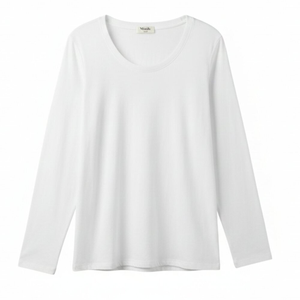 NWOT | 2 Pack White Scoop Neck Basic Long Sleeve Tee T-Shirt | 2XL